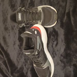 Adidas black, gray, red & white Cloudfoam men's athletics size 9, gently worn.